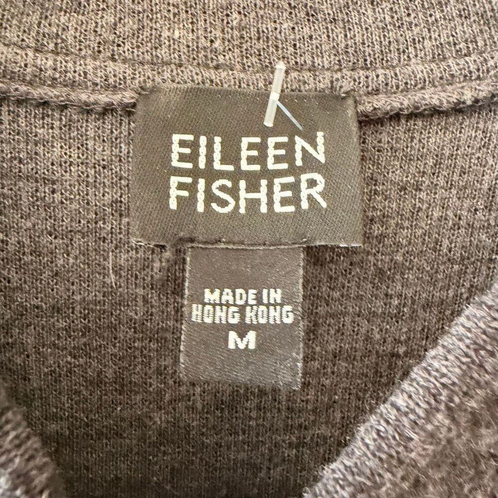 Eileen Fisher wool zip-front bomber fashioned from soft charcoal SZ M - Picture 6 of 10